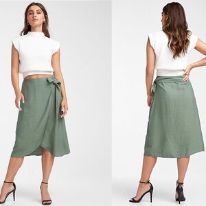 SIMONS Vero Moda ICONE Sage green wrap skirt Sz M NWT